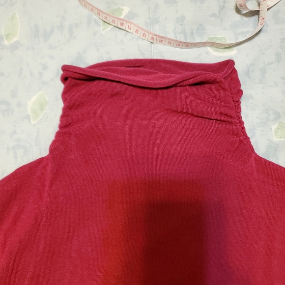 Cupio Raspberry Monk Neckline Top - Picture 3 of 11
